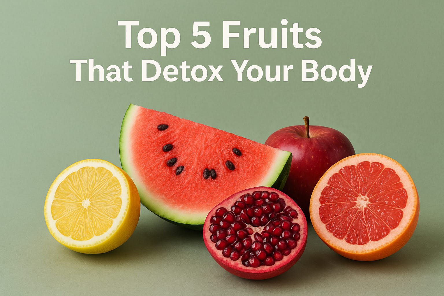 "Top 5 fruits that detox your body including watermelon, pomegranate, lemon, apple, and grapefruit"